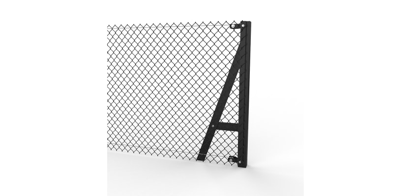 Black Steel End Strainer Post with chain link mesh