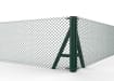 Green Steel Corner Strainer Post Kit installed with chain link mesh