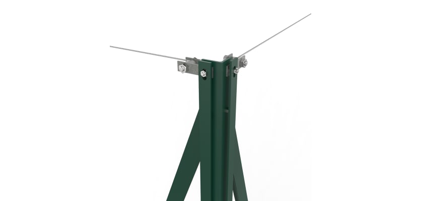 Close up of green Steel Corner Strainer Post Kit 