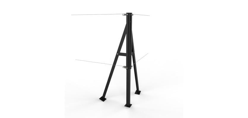 Black Steel Corner Strainer Post Kit 