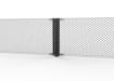Black Steel Two-Way Strainer Post Kit with mesh fencing