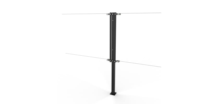 Black Steel Two-Way Strainer Post Kit
