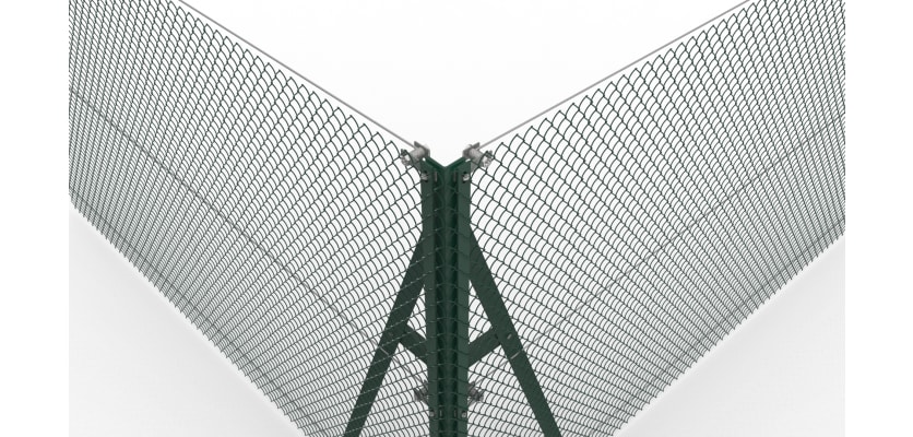 Green Chain Link Corner Post System