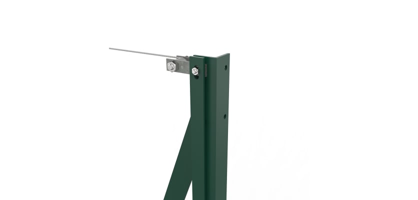 Close up of End Strainer with green PPC finish