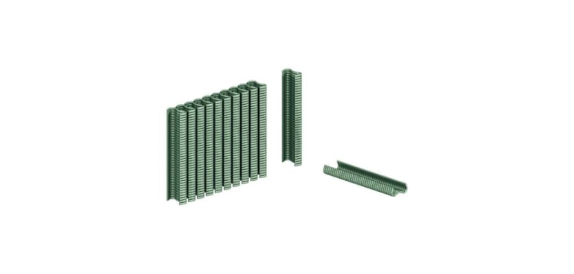 Pack of green F20 Hog Ring Clips for Chain Link Fencing