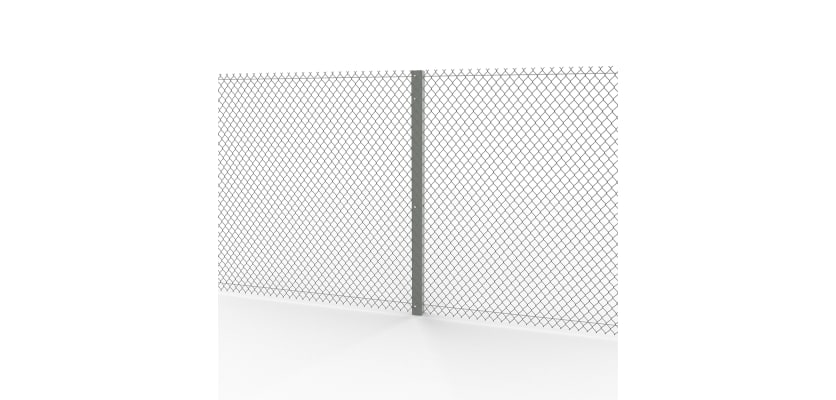 Galvanised Steel Intermediate Post installed in chain link fencing system 