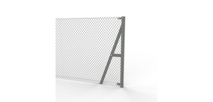 Steel End Strainer Post installed with chain link wire mesh