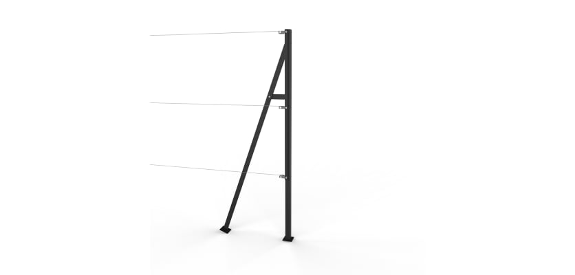 Black Chain Link End Strainer Post Kit for 1.5m High System