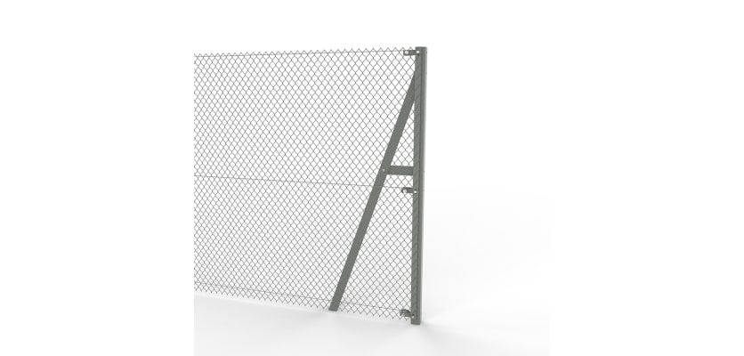 Galvanised Steel End Strainer Post Kit with chain mesh fencing