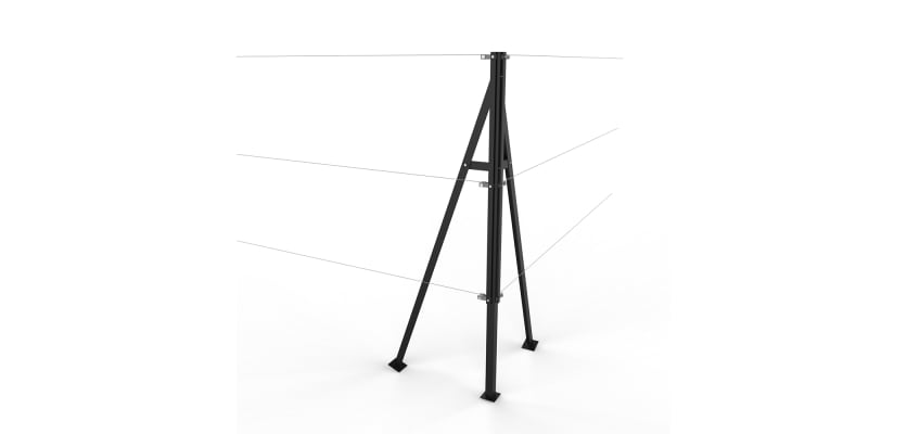 Black Steel Corner Strainer Post Kit