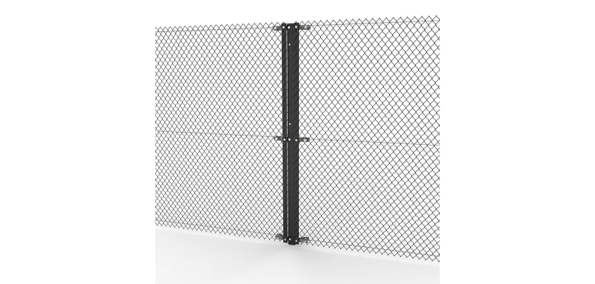 Black Steel Two-Way Strainer Post Kit with mesh