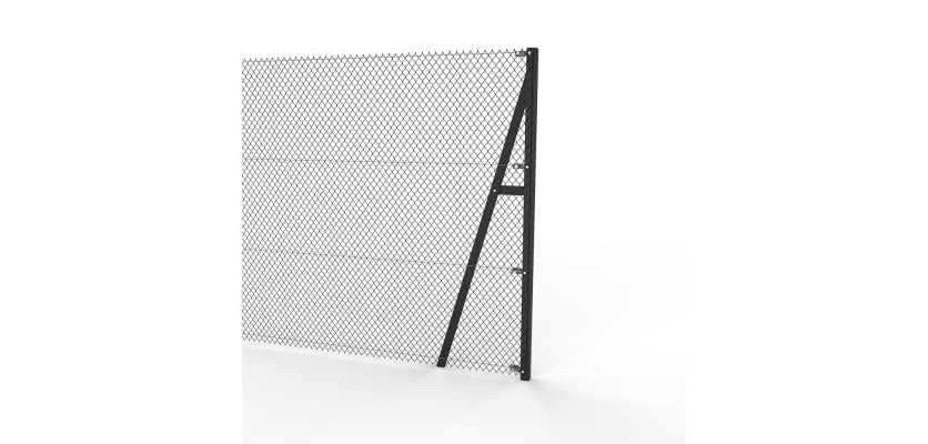 Black Steel End Strainer Post with mesh