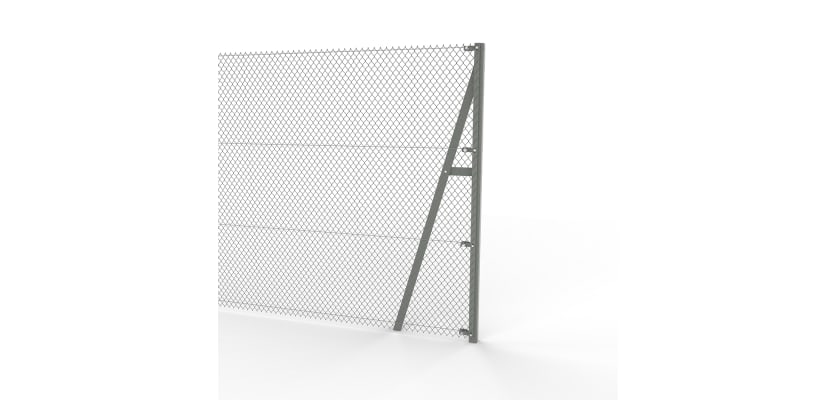 Galvanised Steel End Strainer Post with mesh