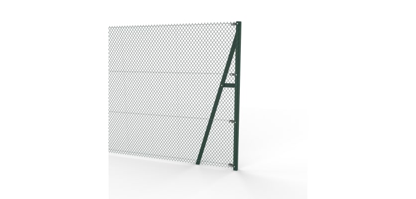 Green Steel End Strainer Post with mesh