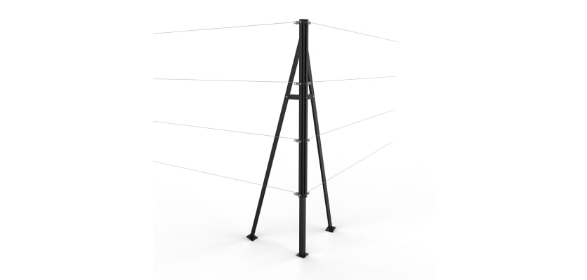 Black Steel Corner Strainer Post Kit