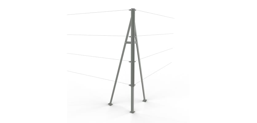 1.8m High Chain Link Corner Strainer Post Kit
