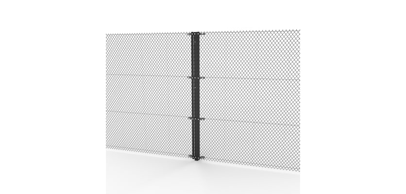 Black Steel Two-Way Strainer Post Kit with mesh