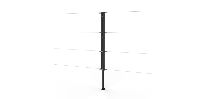 Black Steel Two-Way Strainer Post Kit