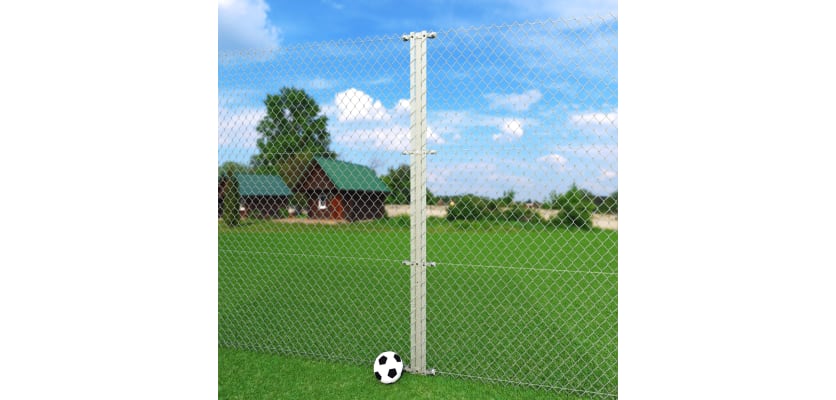 Galvanised chain link installed around football pitch