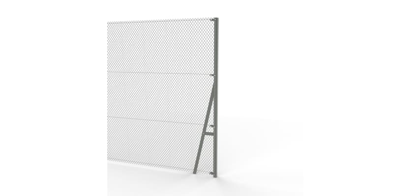 Chain link end strainer post kit for 2.4m high system