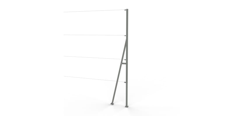 Galvanised Steel End Strainer Post Kit without mesh