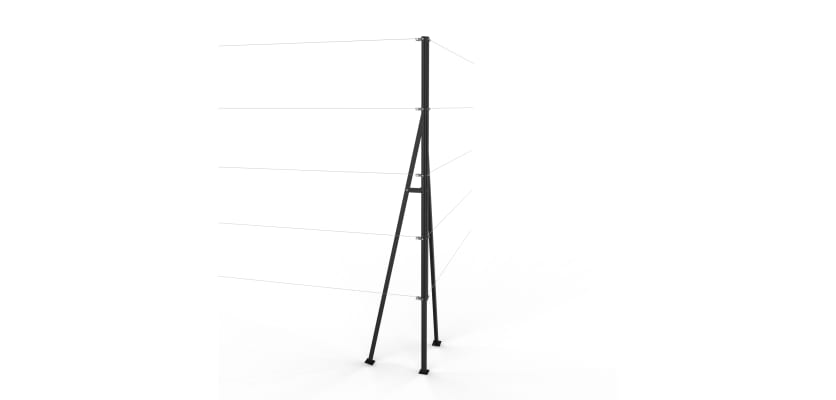 Black Steel Corner Strainer Post Kit