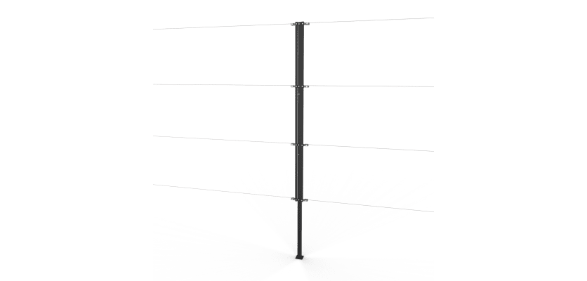 Black Steel Two-Way Strainer Post Kit 