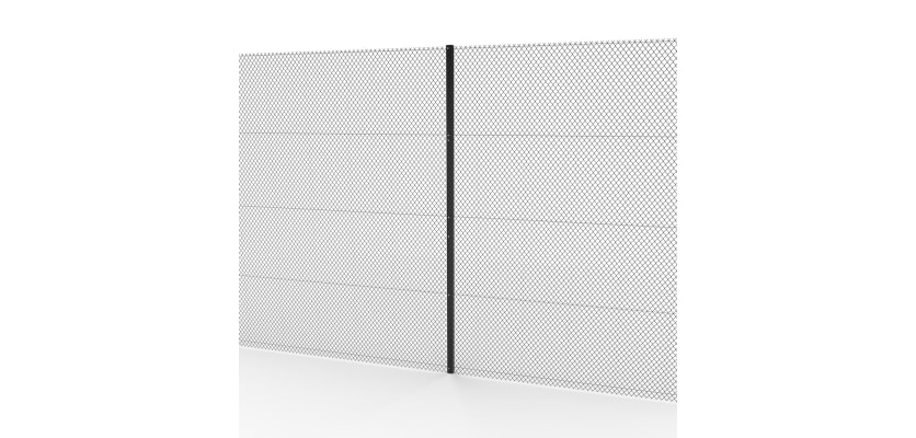 Steel Two-Way Strainer Post Kit with black mesh