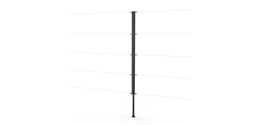 Black Steel Two-Way Strainer Post Kit 