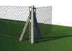 Corner concrete post with chain link fencing
