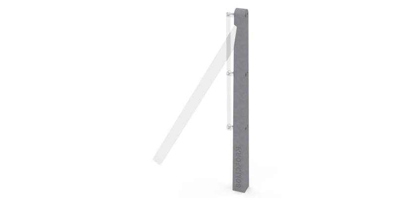 0.9m Concrete Chain Link End Post (Isolated) 