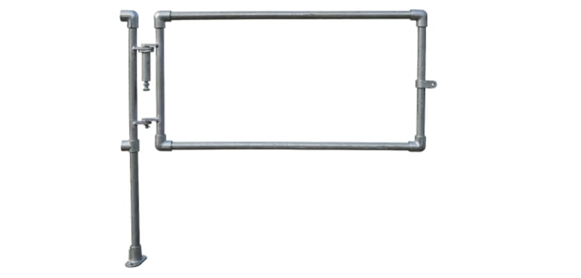 Half height self-closing gate made from durable key clamp materials, featuring a sleek design for easy access and security in various applications.