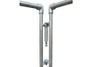 Half height self-closing gate with key clamp design, ideal for secure access control in various environments.