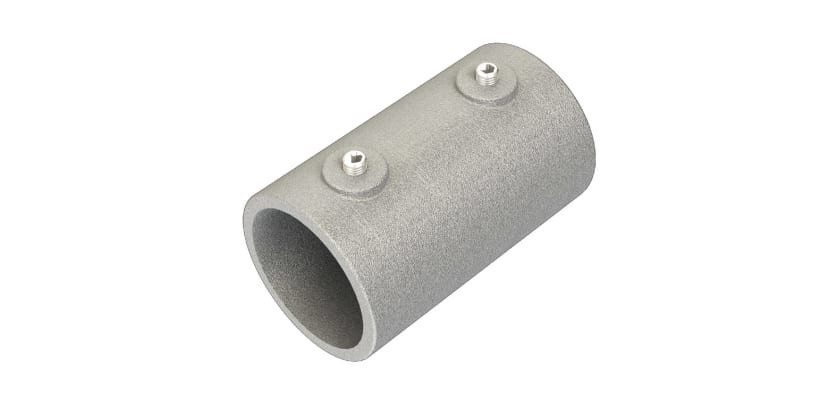 Close-up of the Quadraspike External Shaft Connector, 25mm, showcasing its durable design and precision-engineered grooves for secure fitting.
