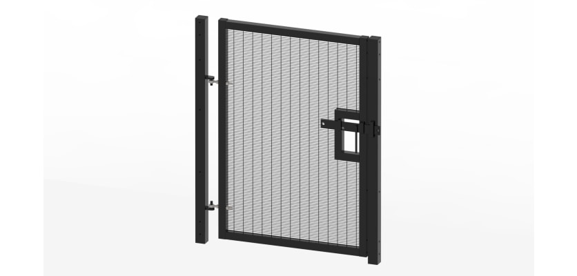 358 prison mesh pedestrian gate kit, measuring 2.0m high by 1.0m wide, featuring durable mesh construction for security and visibility.