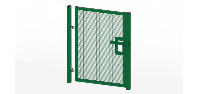 Heavy-duty 2.0m high by 1.0m wide prison mesh pedestrian gate kit, designed for secure access control.