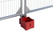 SemPerFix Ground Screw Box attached to Temporary Fencing Panels