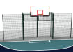 MUGAPlay® Rebound MUGA Goal Mesh Fencing Kit with basketball hoop above