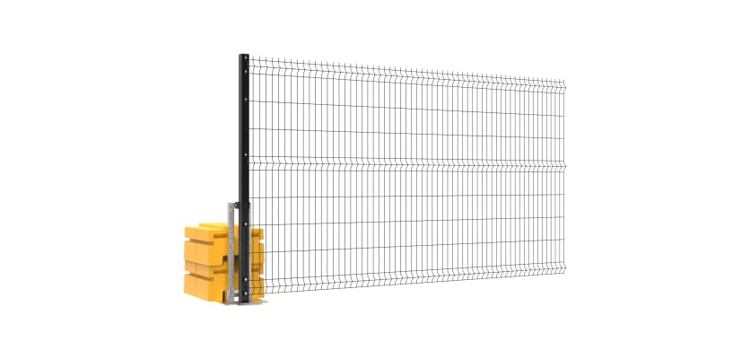1.8m high RapidShield® V Mesh Intermediate Fencing Kit for rent, featuring durable steel construction and a weather-resistant finish, ideal for construction sites and events.