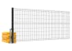 1.8m high RapidShield® V Mesh Intermediate Fencing Kit for rent, featuring durable steel construction and a weather-resistant finish, ideal for construction sites and events.