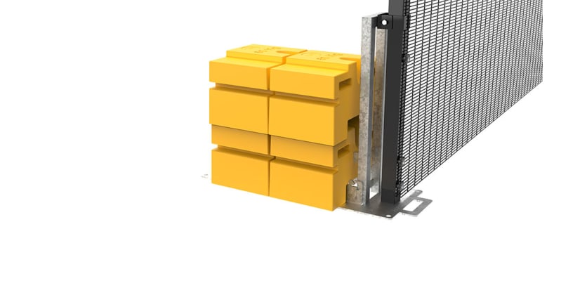 2.4m high RapidShield® 358 mesh fencing kit with posts and fittings, designed for temporary security and crowd control.