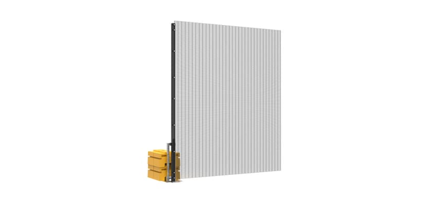 3.0m high RapidShield® 358 mesh intermediate fencing kit displayed with components and installation guide, ideal for security and safety in various outdoor settings.