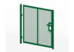 Heavy-duty 358 prison mesh single leaf gate kit measuring 2.4m high by 2.5m wide, designed for enhanced security and durability, featuring a robust frame and mesh infill.