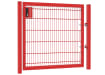 A Red 1.2m x 1.2m 868 Twin Mesh Apollo Single Leaf Security Gate with Digital Lock