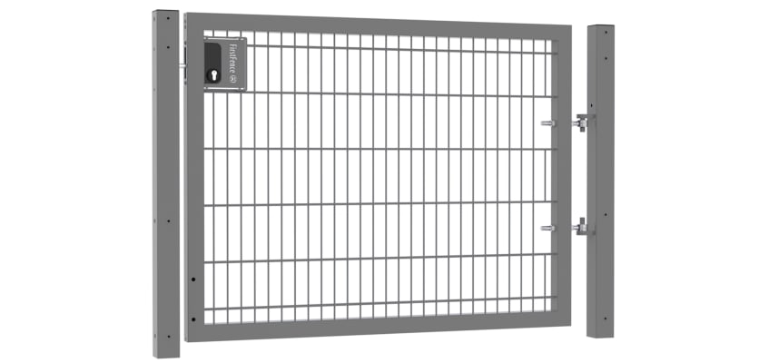 A Grey Apollo 1.2m High by 1.2m Wide 868 Twin Mesh Pedestrian Gate with Key Lock