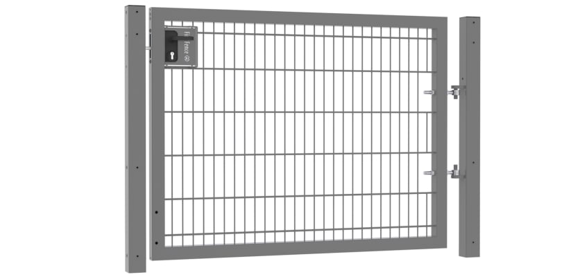 1.2m High by 1.2m Wide Apollo 868 Twin Mesh Single Leaf Gate in Grey with Latch and Key Lock