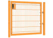 A Yellow 1.2m High by 1.2m Wide Apollo 868 Twin Mesh Gate with Key Lock