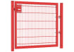 Apollo 1.2m High by 1.2m Wide Single Leaf Security Gate with Sliding Latch - 868 Twin Mesh with Red Powder Coated Finish