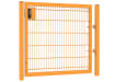 A Yellow 1.2m by 2.0m Apollo Single Leaf 868 Mesh Security Gate with Digital Lock