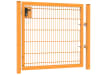 A 1.2m High by 2.0m Wide 868 Twin Mesh Apollo Gate with A Latch and Key Lock - Yellow Powder Coated Finish